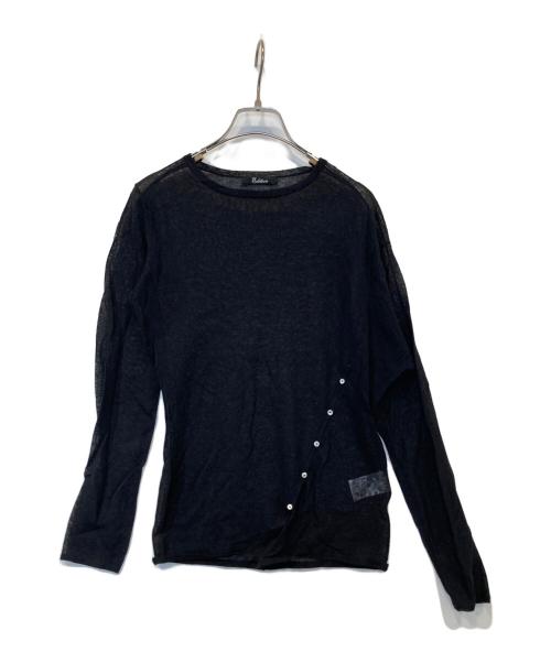 edition（エディション）Edition (エディション) シアーアシンメトリートップス 34-02-41-02007 ブラック サイズ:FREEの古着・服飾アイテム