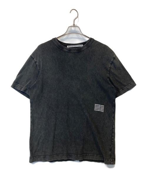 ALEXANDER WANG（アレキサンダー・ワン）ALEXANDER WANG (アレキサンダー・ワン) ハイツイストジャージーアシッドウォッシュTシャツ ブラック サイズ:Sの古着・服飾アイテム