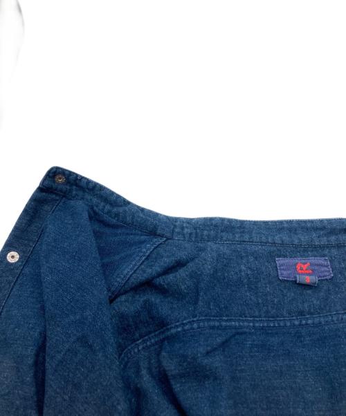 45R（フォーティファイブ・アール）45R (フォーティファイブ・アール) バンドカラーデニムシャツ インディゴ サイズ:3の古着・服飾アイテム