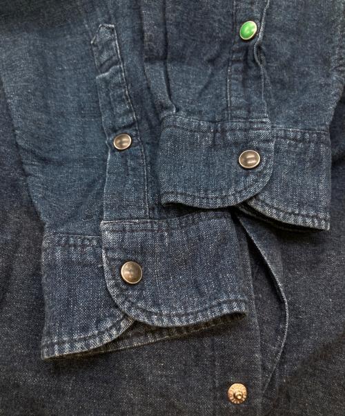 45R（フォーティファイブ・アール）45R (フォーティファイブ・アール) バンドカラーデニムシャツ インディゴ サイズ:3の古着・服飾アイテム