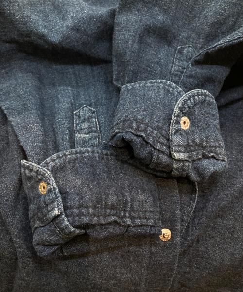 45R（フォーティファイブ・アール）45R (フォーティファイブ・アール) バンドカラーデニムシャツ インディゴ サイズ:3の古着・服飾アイテム