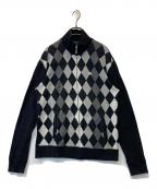 BURBERRY BLACK LABELバーバリーブラックレーベル）の古着「ジップアップニット」｜ブラック