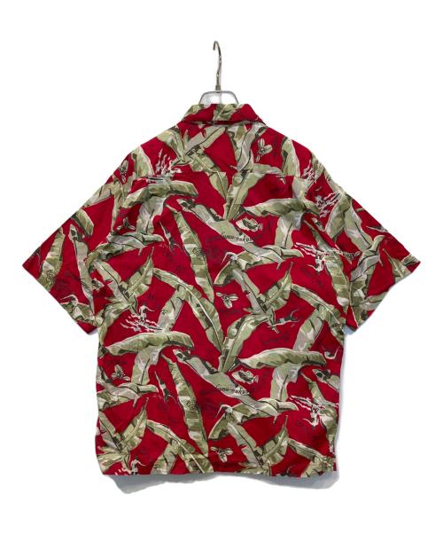 pataloha（パタロハ）pataloha (パタロハ) 90s バナナリーフ柄アロハシャツ レッド サイズ:Sの古着・服飾アイテム
