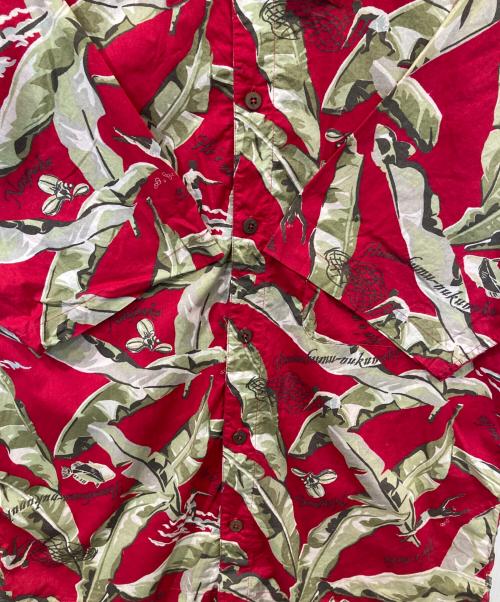 pataloha（パタロハ）pataloha (パタロハ) 90s バナナリーフ柄アロハシャツ レッド サイズ:Sの古着・服飾アイテム