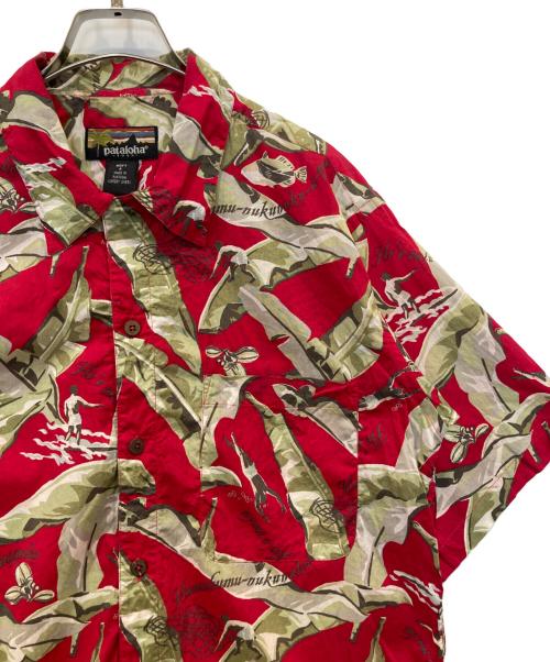 pataloha（パタロハ）pataloha (パタロハ) 90s バナナリーフ柄アロハシャツ レッド サイズ:Sの古着・服飾アイテム