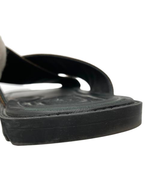 FENDI（フェンディ）FENDI (フェンディ) FF Logo Cross Slider Slippers FFロゴクロススライダースリッパーズ X1222 ブラック×ブラウン サイズ:7の古着・服飾アイテム