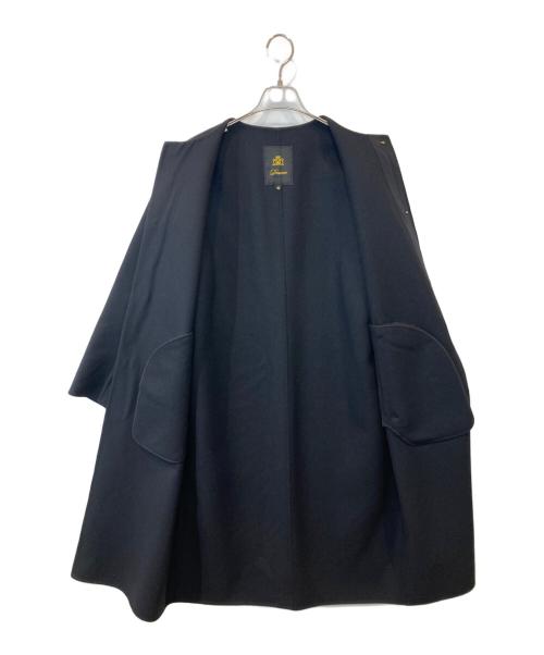 DRAWER（ドゥロワー）DRAWER (ドゥロワー) メルトンリバーノーカラーコート 6525-234-0523 ダークネイビー サイズ:36の古着・服飾アイテム