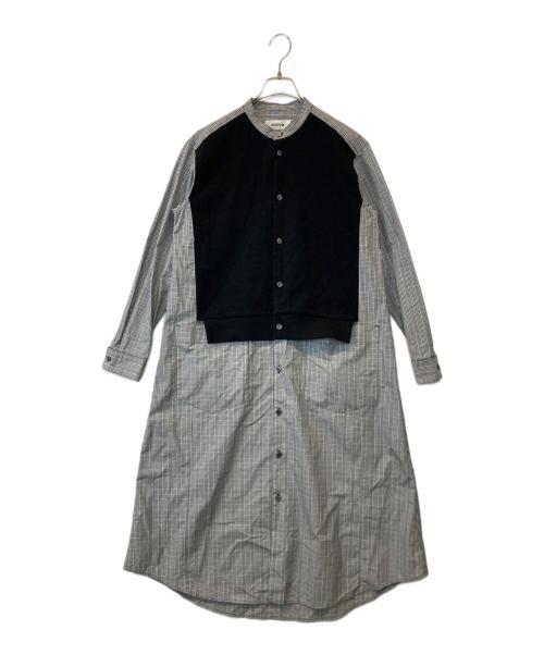 ZUCCA（ズッカ）ZUCCA (ズッカ) シャツドッキング/ワンピース ZU21FH127 グレー サイズ:Mの古着・服飾アイテム