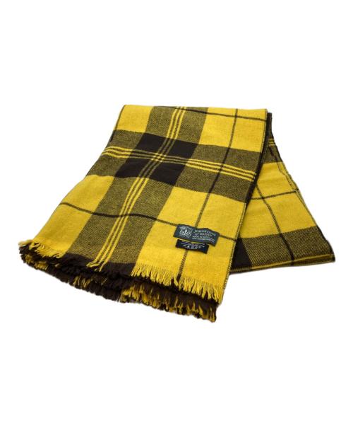JOHNSTONS OF ELGIN（ジョンストンズオブエルガン）JOHNSTONS OF ELGIN (ジョンストンズオブエルガン) ウールカシミヤチェックマフラー イエローの古着・服飾アイテム