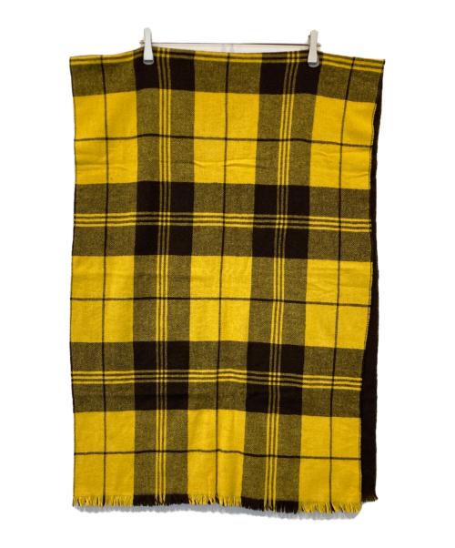 JOHNSTONS OF ELGIN（ジョンストンズオブエルガン）JOHNSTONS OF ELGIN (ジョンストンズオブエルガン) ウールカシミヤチェックマフラー イエローの古着・服飾アイテム