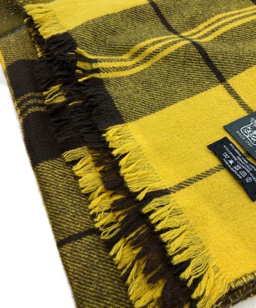 JOHNSTONS OF ELGIN（ジョンストンズオブエルガン）JOHNSTONS OF ELGIN (ジョンストンズオブエルガン) ウールカシミヤチェックマフラー イエローの古着・服飾アイテム