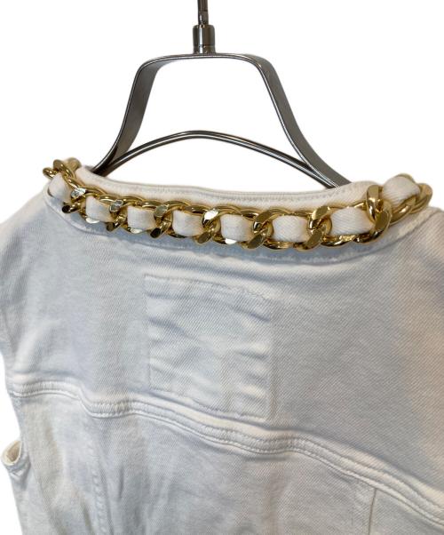 MICHAEL KORS（マイケル・コース）MICHAEL KORS (マイケル・コース) チェーン付デニムミニドレス ホワイト サイズ:2/26の古着・服飾アイテム