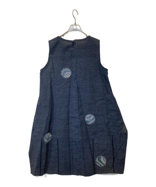 樹庵工房（ジュアンコウボウ）樹庵工房 (ジュアンコウボウ) ノースリーブワンピース ネイビー サイズ:FREEの古着・服飾アイテム