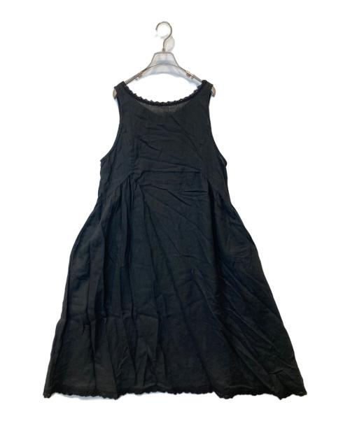 nest Robe（ネストローブ）nest Robe (ネストローブ) リネンレース付きワンピース 01245-1516-20 ブラック サイズ:FREEの古着・服飾アイテム