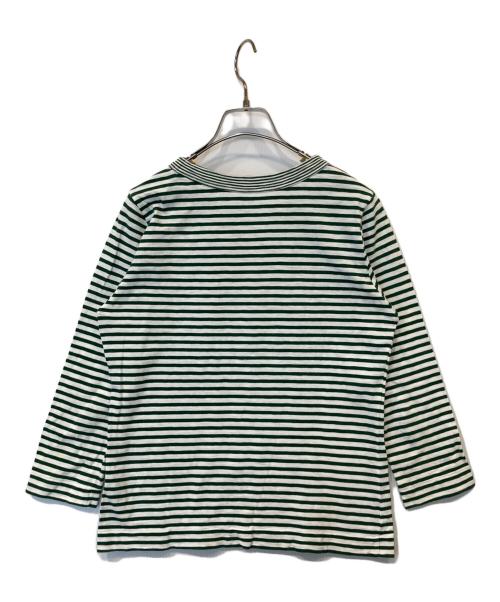 45R（フォーティファイブ・アール）45R (フォーティファイブ・アール) ボーダーカットソー グリーン サイズ:2の古着・服飾アイテム