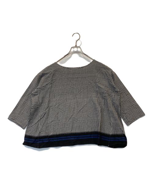 45R（フォーティファイブ・アール）45R (フォーティファイブ・アール) チェックブラウス 8-05-3904 ブラックの古着・服飾アイテム