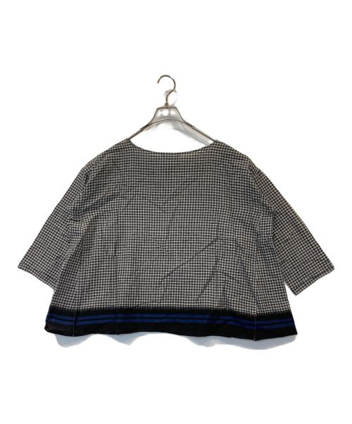 45R（フォーティファイブ・アール）45R (フォーティファイブ・アール) チェックブラウス 8-05-3904 ブラックの古着・服飾アイテム