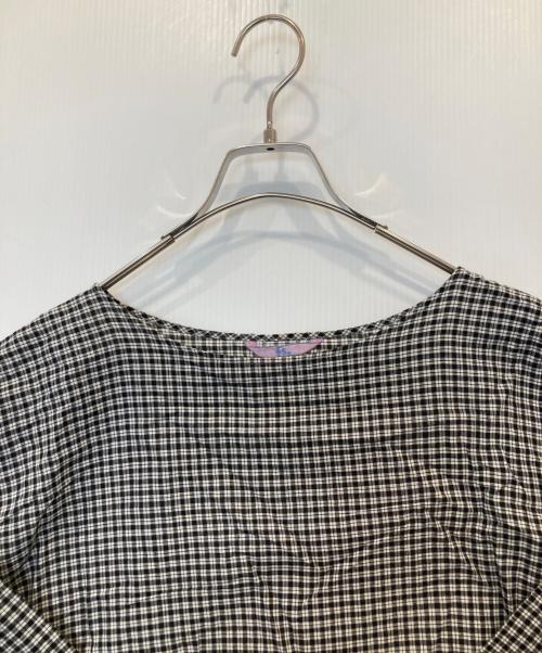 45R（フォーティファイブ・アール）45R (フォーティファイブ・アール) チェックブラウス 8-05-3904 ブラックの古着・服飾アイテム