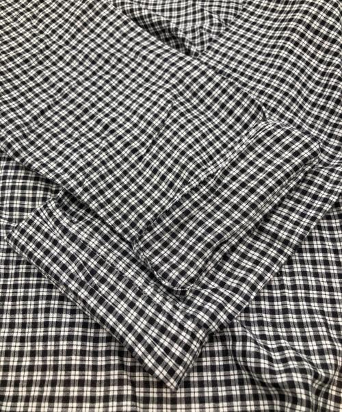 45R（フォーティファイブ・アール）45R (フォーティファイブ・アール) チェックブラウス 8-05-3904 ブラックの古着・服飾アイテム