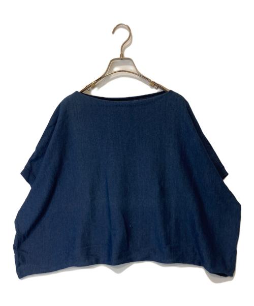 45R（フォーティファイブ・アール）45R (フォーティファイブ・アール) ギマニット ショートスリーブニット 5078032 ネイビーの古着・服飾アイテム