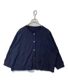 Y's for living（ワイズフォーリビング）の古着「ドット柄カーディガン」｜ネイビー