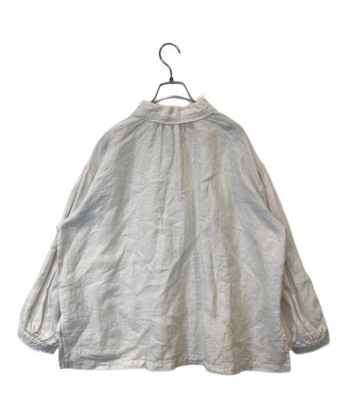 nest Robe（ネストローブ）nest Robe (ネストローブ) リネン縁取りレース襟スモックブラウス　01244-1166 ホワイト サイズ:FREEの古着・服飾アイテム