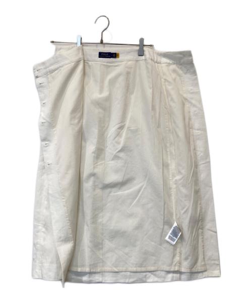 POLO RALPH LAUREN（ポロ・ラルフローレン）POLO RALPH LAUREN (ポロ・ラルフローレン) リネンフロントボタンスカート ホワイト サイズ:4の古着・服飾アイテム