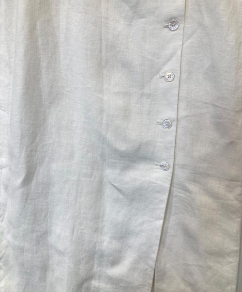 POLO RALPH LAUREN（ポロ・ラルフローレン）POLO RALPH LAUREN (ポロ・ラルフローレン) リネンフロントボタンスカート ホワイト サイズ:4の古着・服飾アイテム