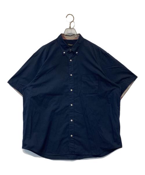 BLACK LABEL CRESTBRIDGE（ブラックレーベル クレストブリッジ）BLACK LABEL CRESTBRIDGE (ブラックレーベル クレストブリッジ) 半袖シャツ 51M10-120-28 ネイビー サイズ:4Lの古着・服飾アイテム