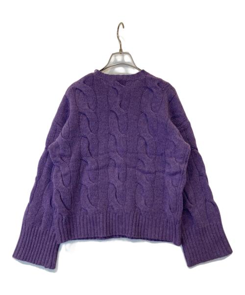 POLO RALPH LAUREN（ポロ・ラルフローレン）POLO RALPH LAUREN (ポロ・ラルフローレン) ウールカシミヤケーブルニット パープル サイズ:XSの古着・服飾アイテム