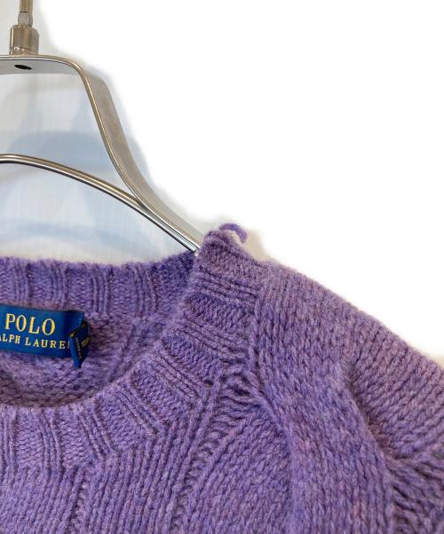 POLO RALPH LAUREN（ポロ・ラルフローレン）POLO RALPH LAUREN (ポロ・ラルフローレン) ウールカシミヤケーブルニット パープル サイズ:XSの古着・服飾アイテム