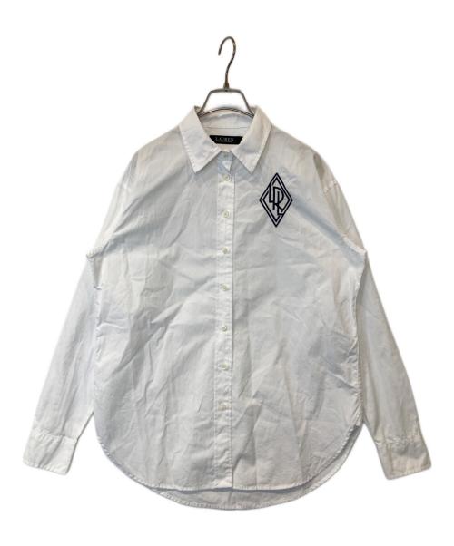 LAUREN RALPH LAUREN（ローレンラルフローレン）LAUREN RALPH LAUREN (ローレンラルフローレン) ワンポイント刺繍シャツ ホワイト サイズ:Sの古着・服飾アイテム