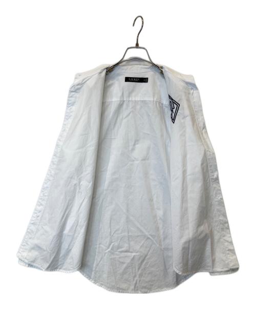 LAUREN RALPH LAUREN（ローレンラルフローレン）LAUREN RALPH LAUREN (ローレンラルフローレン) ワンポイント刺繍シャツ ホワイト サイズ:Sの古着・服飾アイテム