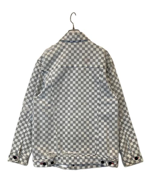 ALEXANDER WANG（アレキサンダー・ワン）ALEXANDER WANG (アレキサンダー・ワン) ダメージデニムジャケット　601-7221079 グレー×ホワイト サイズ:Sの古着・服飾アイテム
