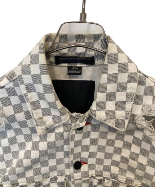 ALEXANDER WANG（アレキサンダー・ワン）ALEXANDER WANG (アレキサンダー・ワン) ダメージデニムジャケット　601-7221079 グレー×ホワイト サイズ:Sの古着・服飾アイテム