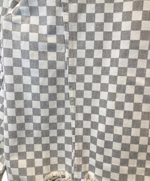 ALEXANDER WANG（アレキサンダー・ワン）ALEXANDER WANG (アレキサンダー・ワン) ダメージデニムジャケット　601-7221079 グレー×ホワイト サイズ:Sの古着・服飾アイテム