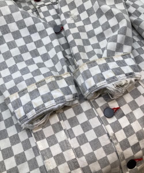 ALEXANDER WANG（アレキサンダー・ワン）ALEXANDER WANG (アレキサンダー・ワン) ダメージデニムジャケット　601-7221079 グレー×ホワイト サイズ:Sの古着・服飾アイテム