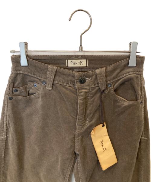 YANUK（ヤヌーク）YANUK (ヤヌーク) コーデュロイ アンクルスキニー ウォームパンツ PATRICIA 57183219 ブラウン サイズ:24 未使用品の古着・服飾アイテム