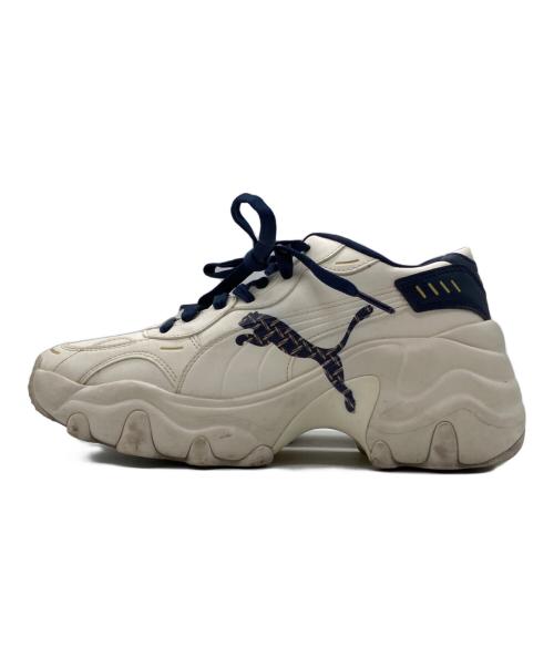 PUMA（プーマ）PUMA (プーマ) Pulsar Wedge Women Deboss Monogram 396633-01 スニーカー ネイビー×ベージュ サイズ:25cmの古着・服飾アイテム