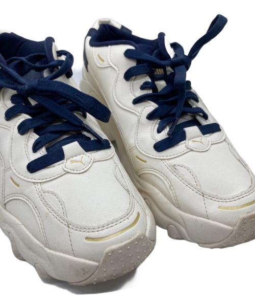 PUMA（プーマ）PUMA (プーマ) Pulsar Wedge Women Deboss Monogram 396633-01 スニーカー ネイビー×ベージュ サイズ:25cmの古着・服飾アイテム