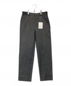 HUMAN WOMANヒューマンウーマン）の古着「ピケスウェードストレートパンツ 077-4230001」｜グレー