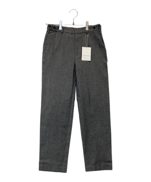 HUMAN WOMAN（ヒューマンウーマン）HUMAN WOMAN (ヒューマンウーマン) ピケスウェードストレートパンツ 	077-4230001 グレー サイズ:S 未使用品の古着・服飾アイテム