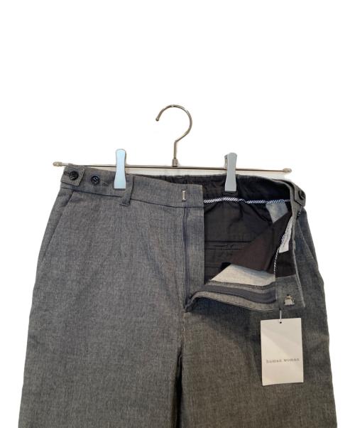 HUMAN WOMAN（ヒューマンウーマン）HUMAN WOMAN (ヒューマンウーマン) ピケスウェードストレートパンツ 	077-4230001 グレー サイズ:S 未使用品の古着・服飾アイテム
