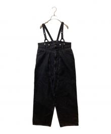 Fire Service×SUM1 STYLE（ファイヤーサービス×スミスタイル）の古着「デニムサロペットパンツ」｜ブラック