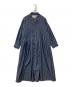 08MAB（ゼロハチマブ）の古着「コットンリネンデニム太タックワンピース CF-1223HF881」｜インディゴ