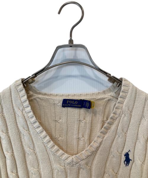 POLO RALPH LAUREN（ポロ・ラルフローレン）POLO RALPH LAUREN (ポロ・ラルフローレン) ケーブルニット ベージュ サイズ:Sの古着・服飾アイテム