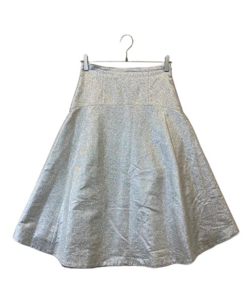 BORDERS at BALCONY（ボーダーズアットバルコニー）BORDERS at BALCONY (ボーダーズアットバルコニー) ラメスカート　BD2021-3H-24 シルバー サイズ:38の古着・服飾アイテム