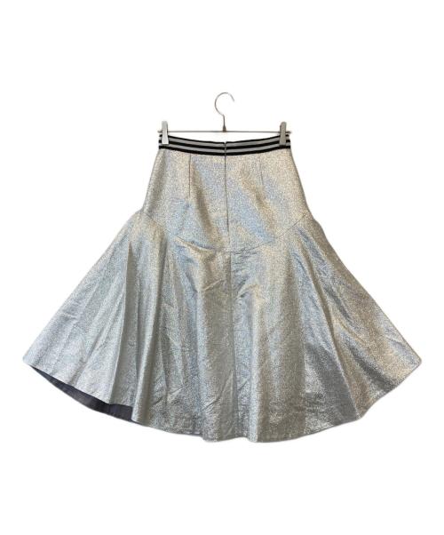BORDERS at BALCONY（ボーダーズアットバルコニー）BORDERS at BALCONY (ボーダーズアットバルコニー) ラメスカート　BD2021-3H-24 シルバー サイズ:38の古着・服飾アイテム
