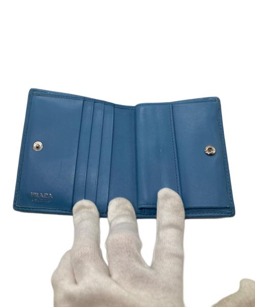 PRADA（プラダ）PRADA (プラダ) NAPPA IMPUNTURE 二つ折り財布 1MV204 107A スカイブルーの古着・服飾アイテム