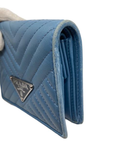 PRADA（プラダ）PRADA (プラダ) NAPPA IMPUNTURE 二つ折り財布 1MV204 107A スカイブルーの古着・服飾アイテム